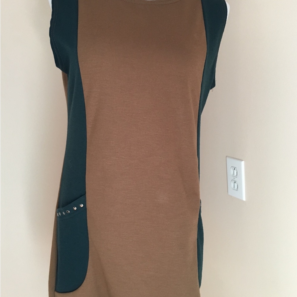 Nanako Teal and Cafe au Lait Dress